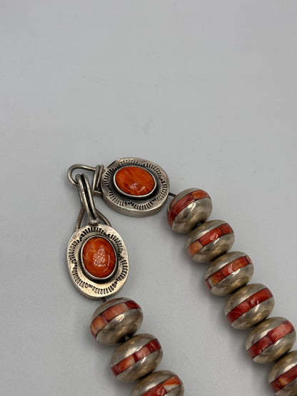 Red Spiny #917-42 Inlayed Sterling Silver Pearls by Federico Jimenez
