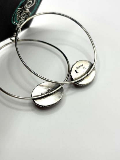 Pink Conch Hoop Earrings by Elouise Kee Navajo