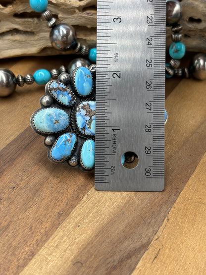 Golden Hills #101-13 Cluster Ring Adjustable by Boyd Ashley, Navajo