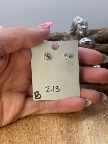 Mine #8 Turquoise Stud Earrings B by Chassity Belone, Navajo