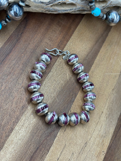 Purple Spiny #917-31 Pearl Bracelet by Federico