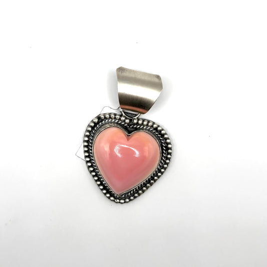 Pink Conch Heart Pendant By Jeff Largo