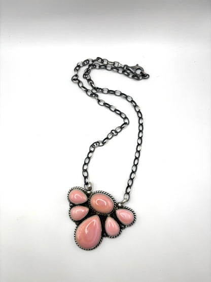 Pink Conch Half Cluster Necklace by Eugene Balone