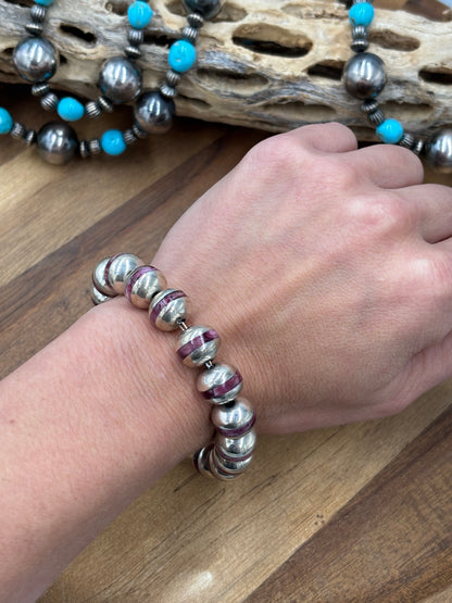 Purple Spiny #917-31 Pearl Bracelet by Federico