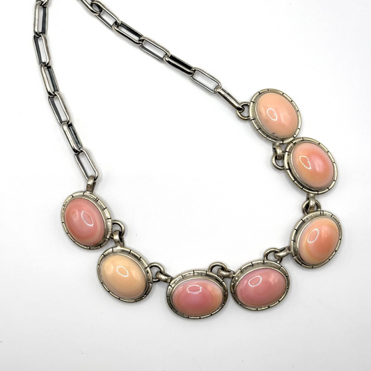 Pink Conch Charm Necklace