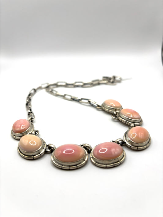 Pink Conch Charm Necklace