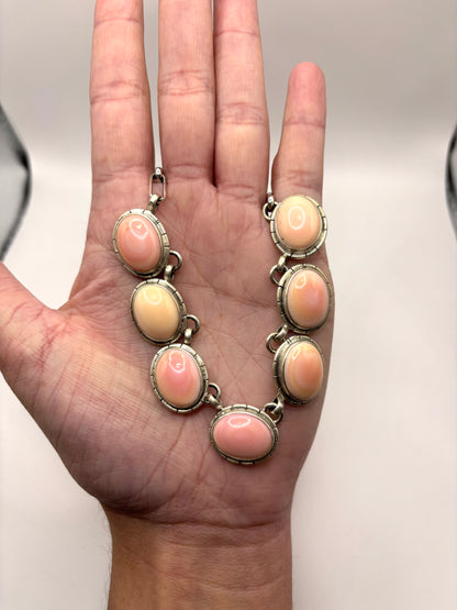 Pink Conch Charm Necklace
