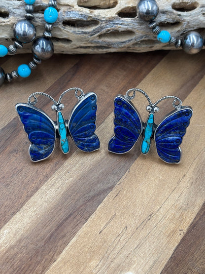 Lapis & Turquoise #917-28 CLIP Earrings by Federico