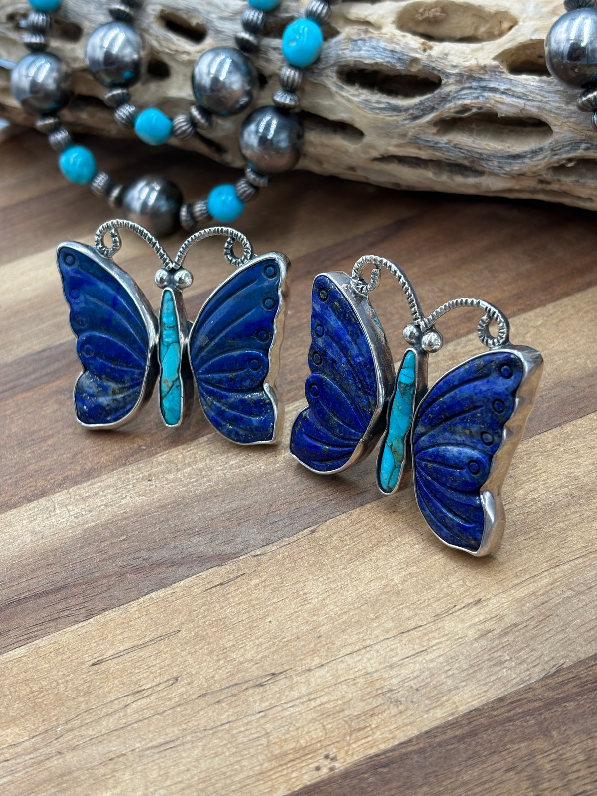 Lapis & Turquoise #917-28 CLIP Earrings by Federico
