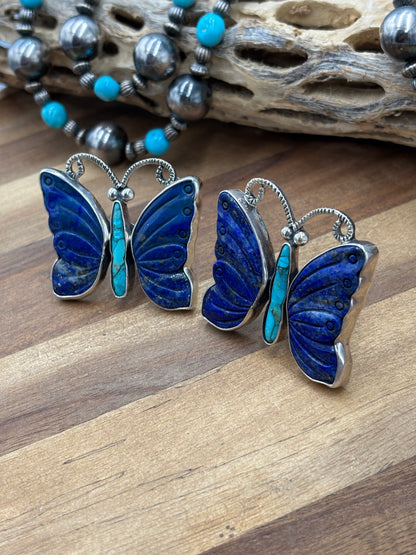 Lapis & Turquoise #917-28 CLIP Earrings by Federico