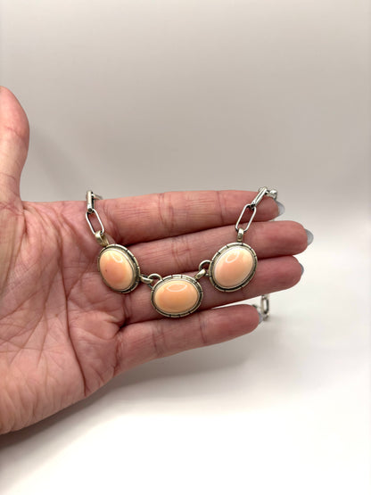 Pink Conch Charm Necklace