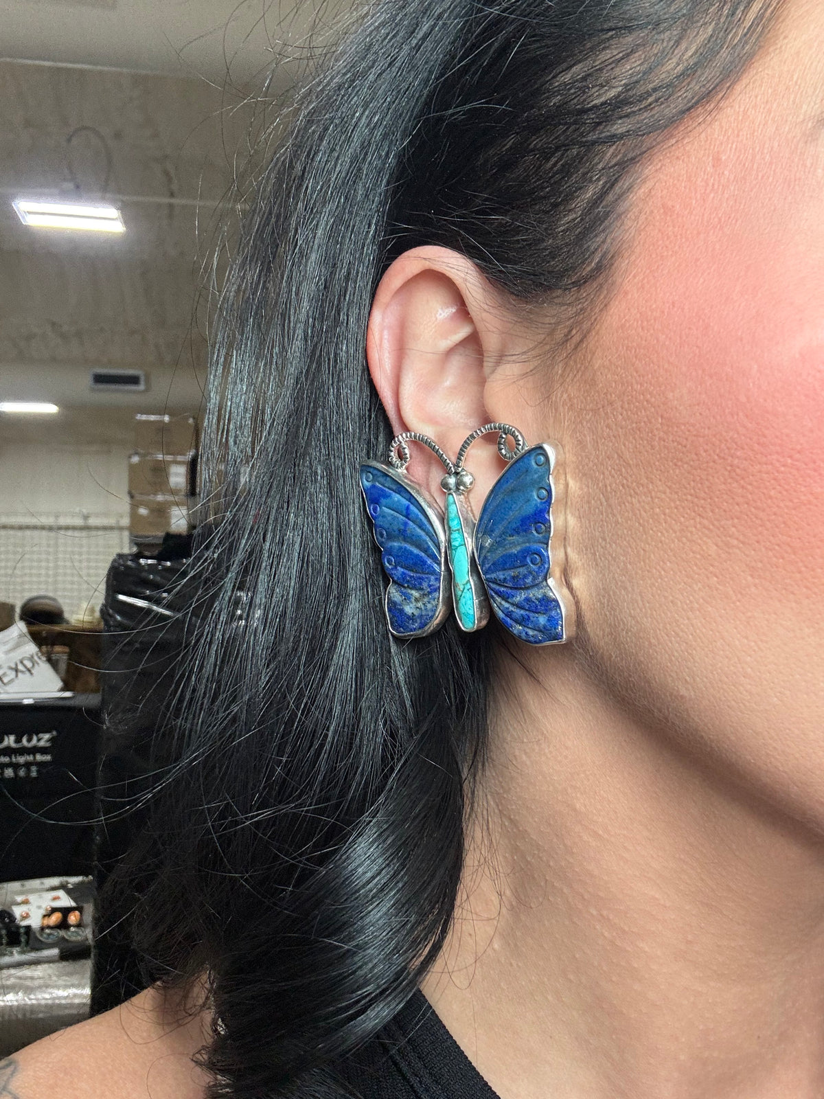 Lapis & Turquoise #917-28 CLIP Earrings by Federico