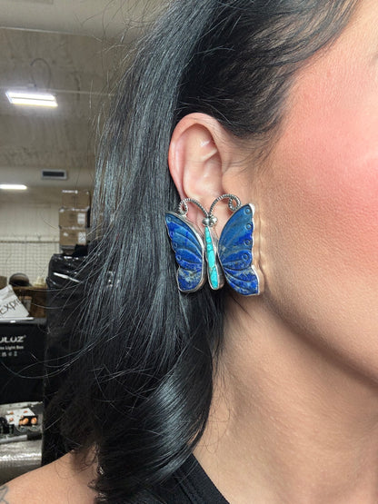 Lapis & Turquoise #917-28 CLIP Earrings by Federico