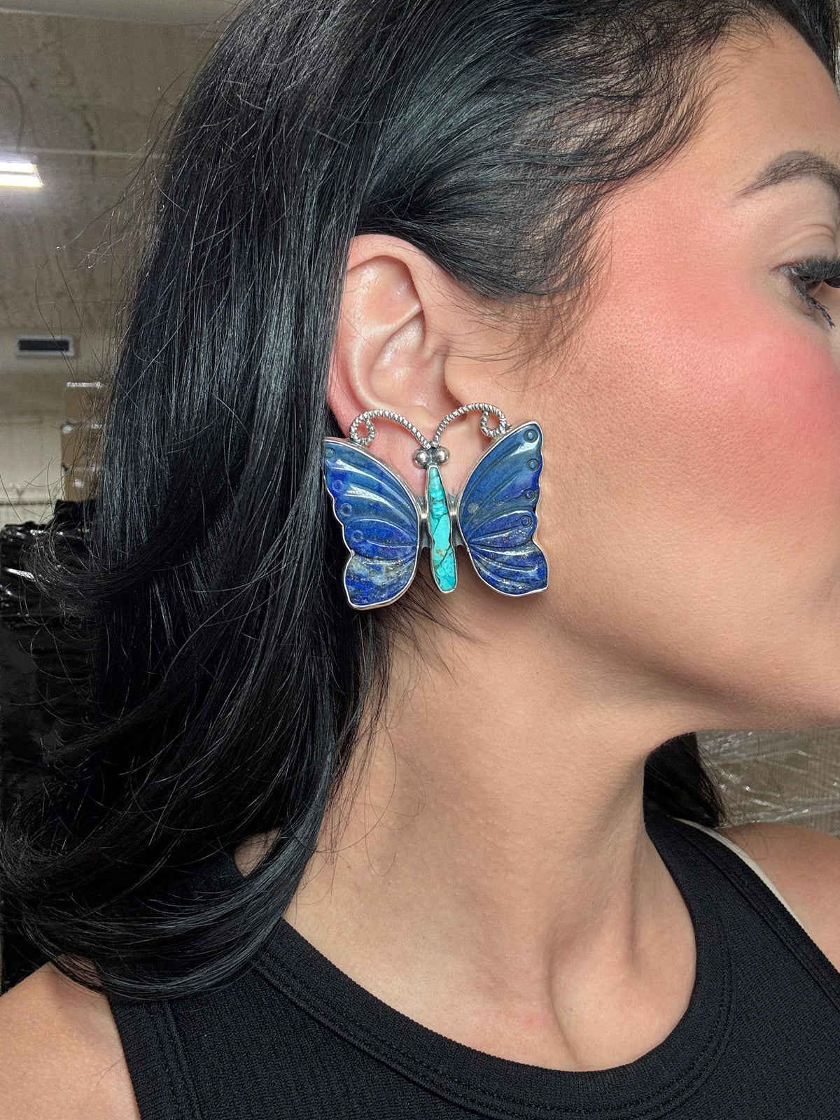 Lapis & Turquoise #917-28 CLIP Earrings by Federico