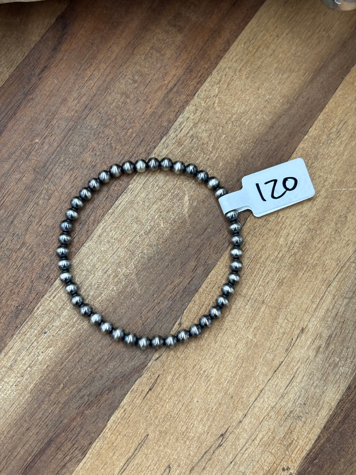 4mm #917-32 Sterling Silver Pearl Stretchy Bracelet