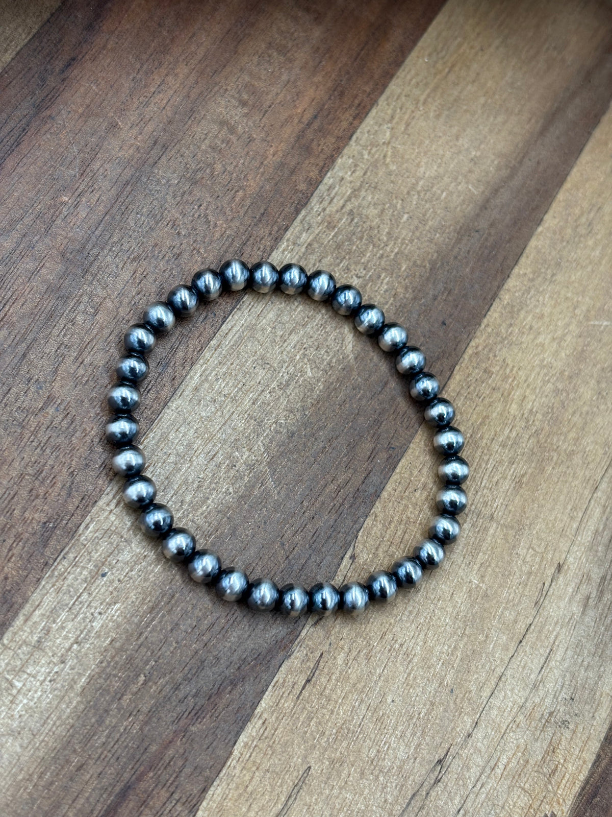 5mm #917-34 Sterling Silver Pearl Stretchy Bracelet