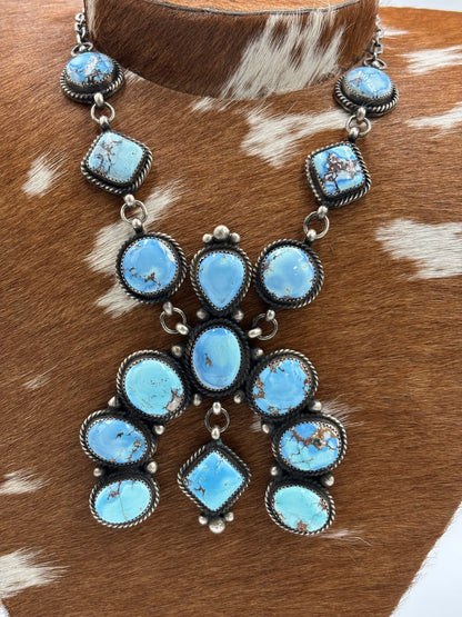 Golden Hills #101-10 Statement Naja Necklace by Devin Brown, Navajo