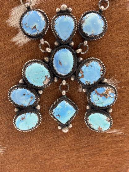 Golden Hills #101-10 Statement Naja Necklace by Devin Brown, Navajo