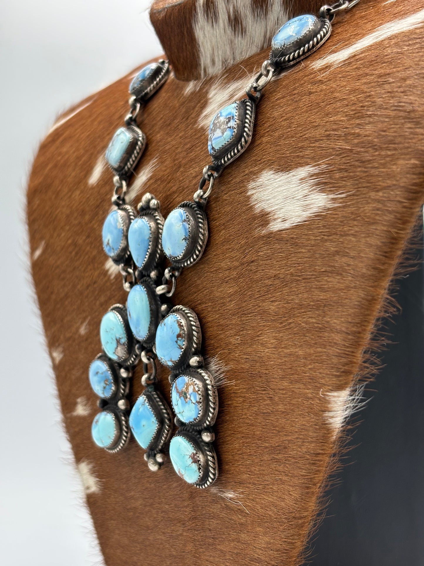 Golden Hills #101-10 Statement Naja Necklace by Devin Brown, Navajo