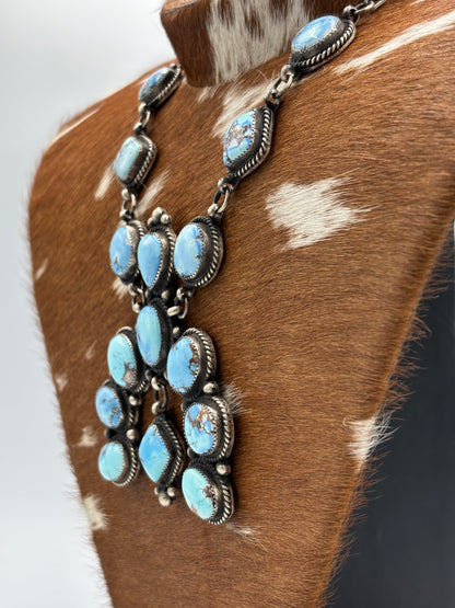 Golden Hills #101-10 Statement Naja Necklace by Devin Brown, Navajo