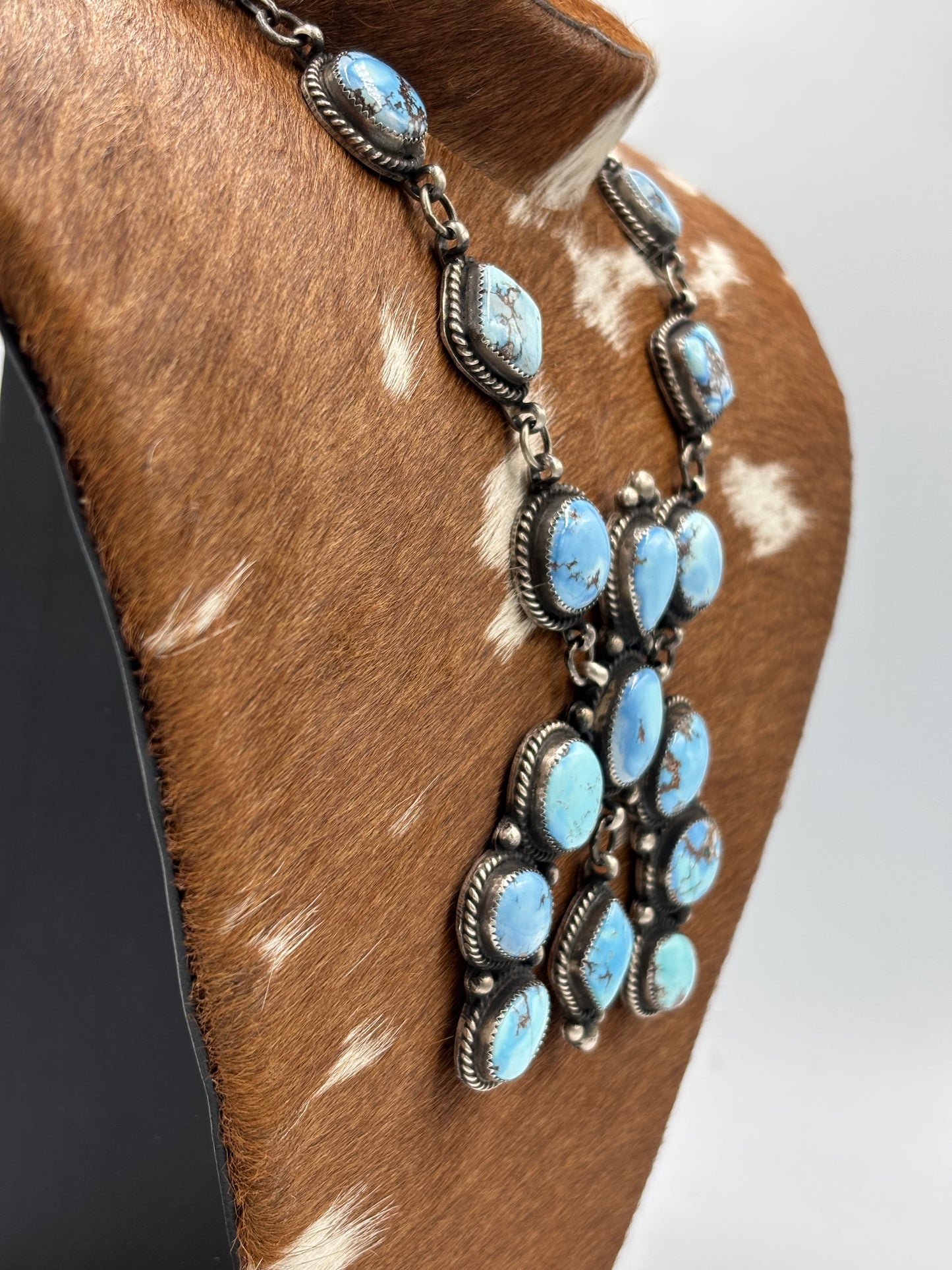 Golden Hills #101-10 Statement Naja Necklace by Devin Brown, Navajo
