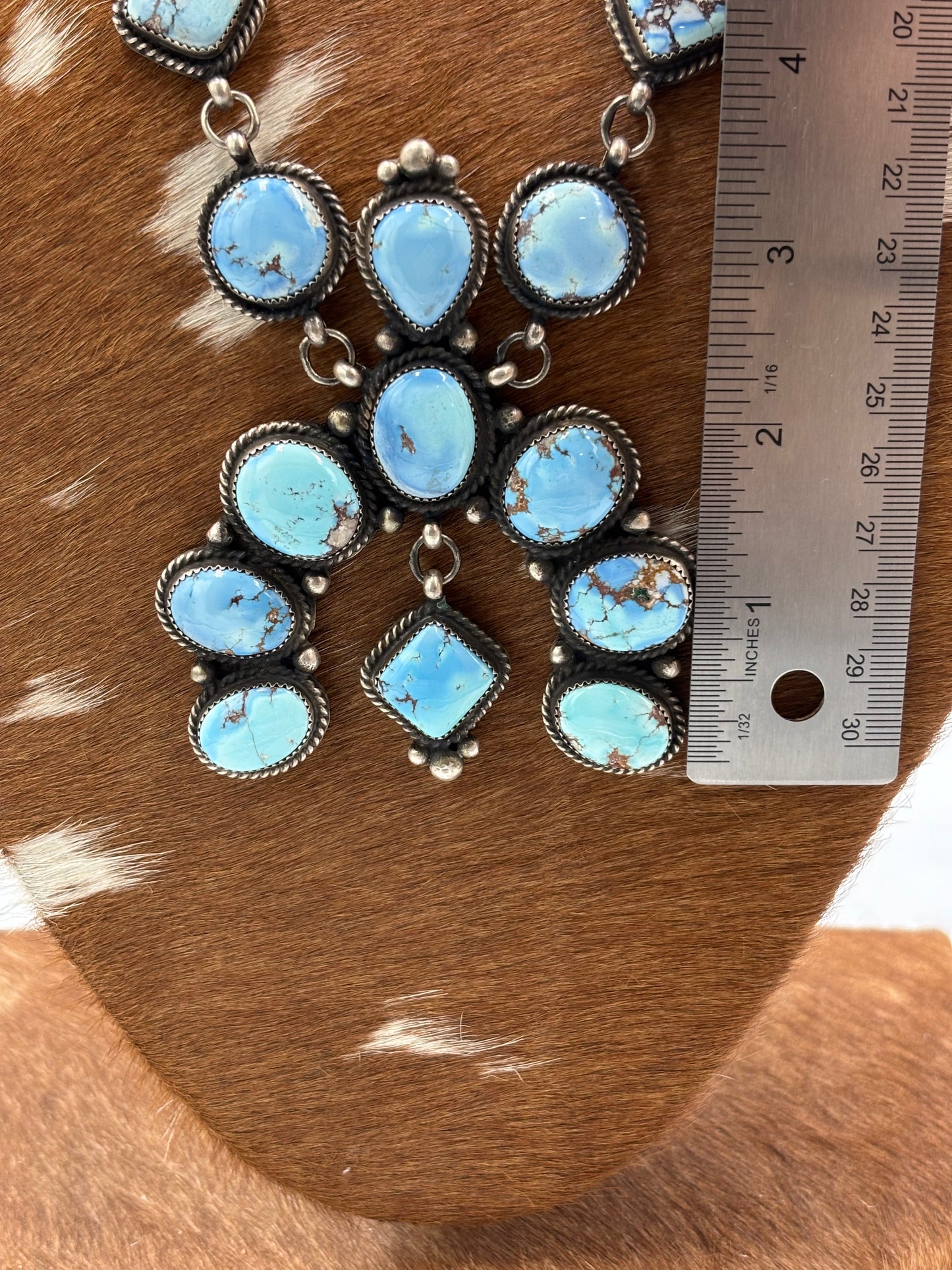 Golden Hills #101-10 Statement Naja Necklace by Devin Brown, Navajo