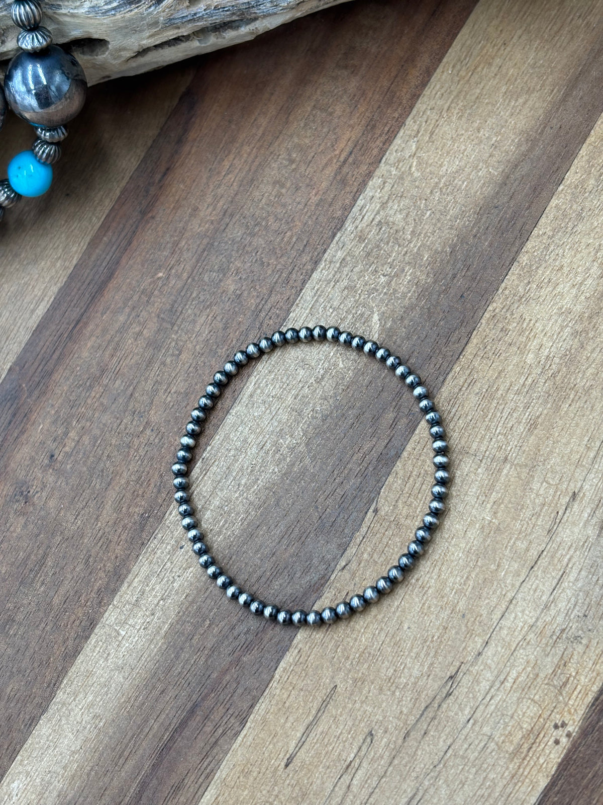 3mm #917-33 Sterling Silver Pearl Stretchy Bracelet