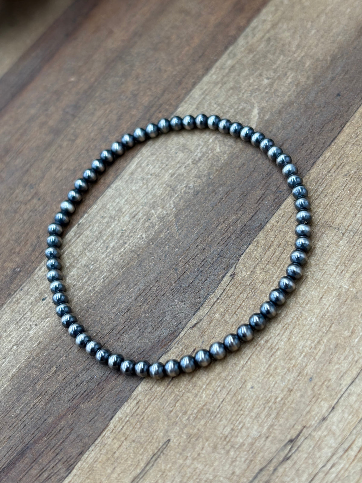3mm #917-33 Sterling Silver Pearl Stretchy Bracelet