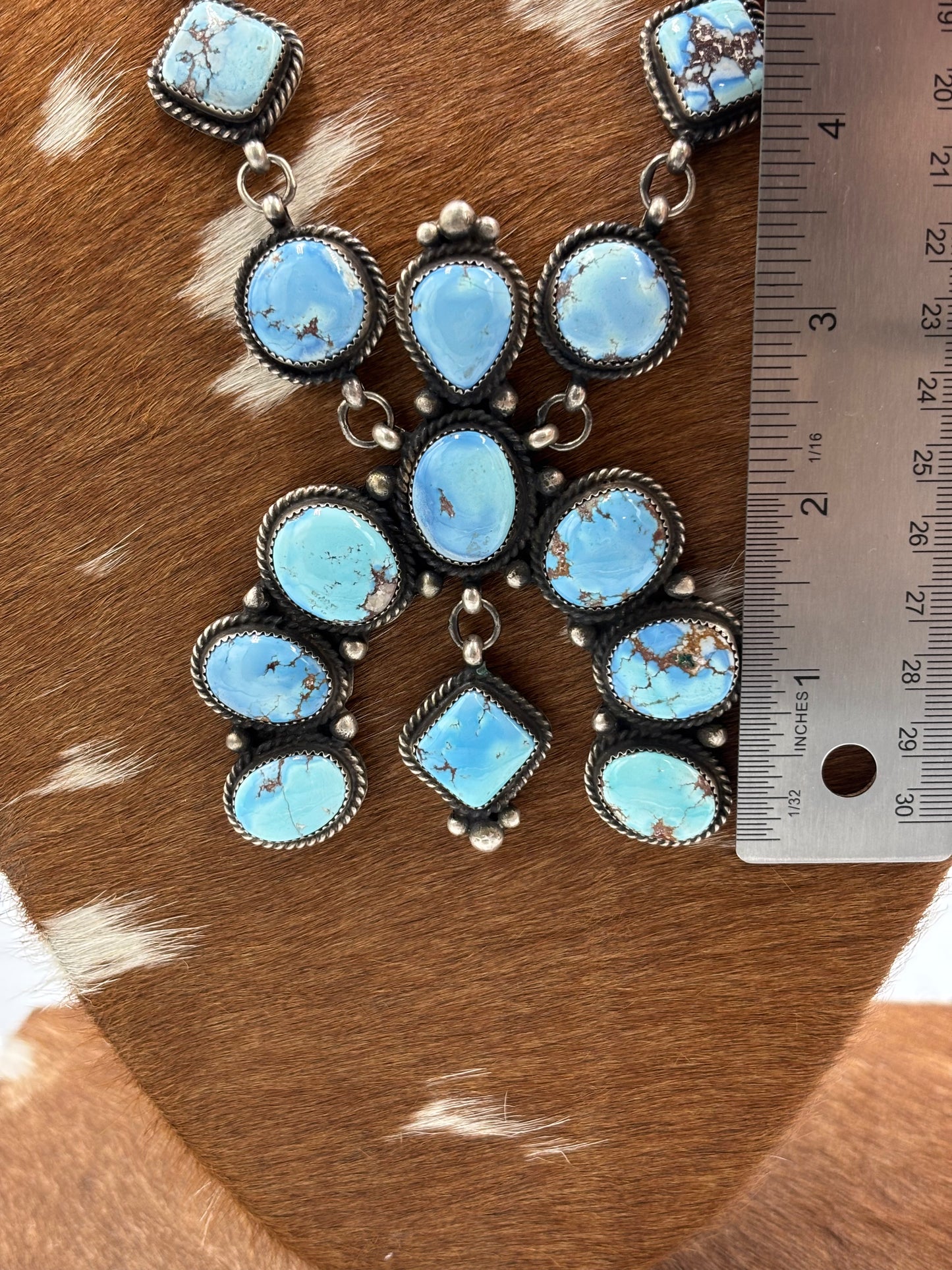 Golden Hills #101-10 Statement Naja Necklace by Devin Brown, Navajo