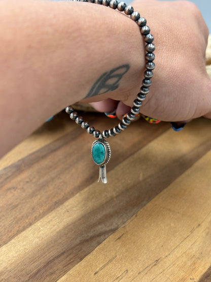Turquoise Blossom #917-35 Sterling Silver Pearl Bracelet