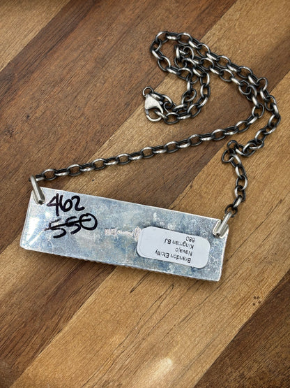 Blackjack Crush Mojave #917-37 Bar Necklace by Brandon Etcitty, Navajo