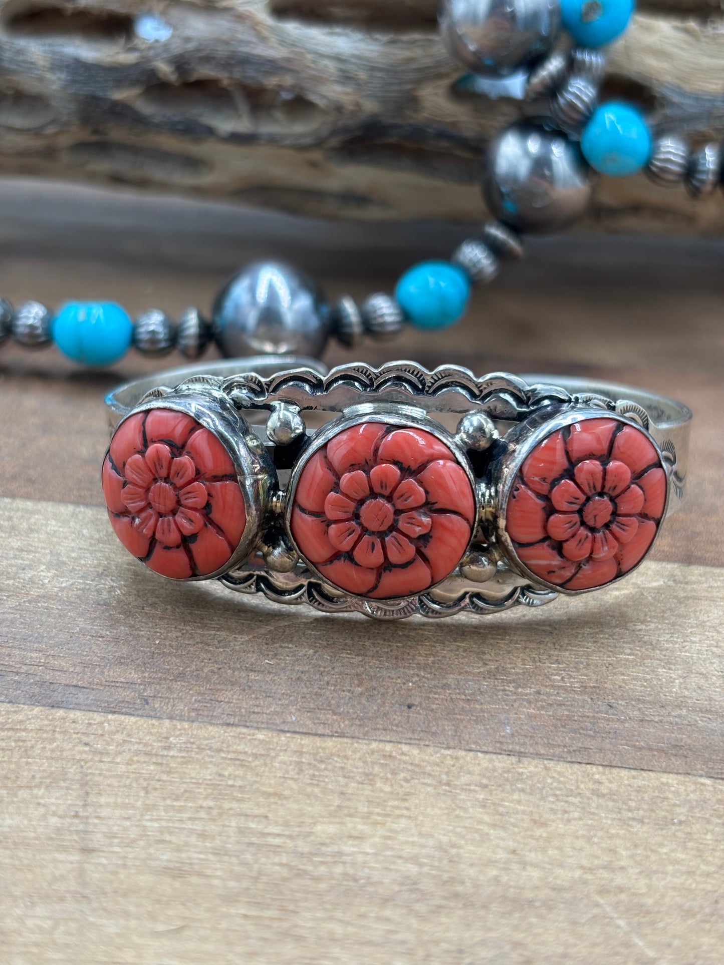 Pink Coral #101-9 Statement Necklace Set by S Ray