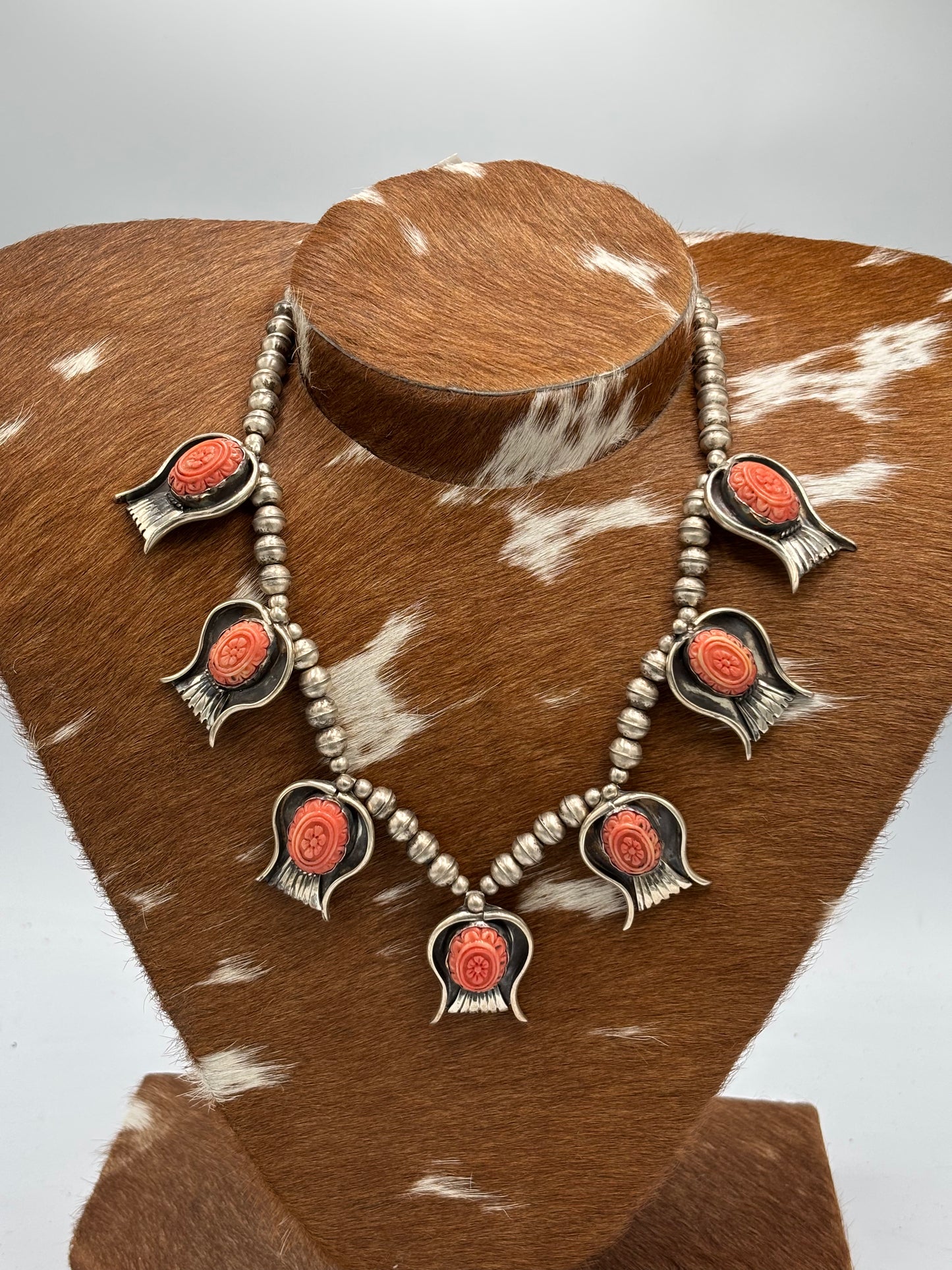 Pink Coral #101-9 Statement Necklace Set by S Ray