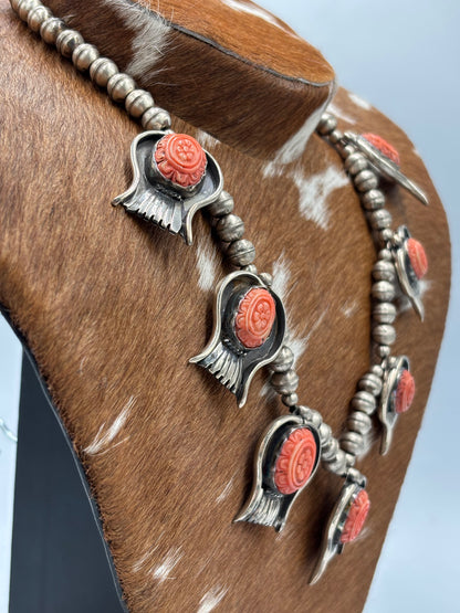 Pink Coral #101-9 Statement Necklace Set by S Ray