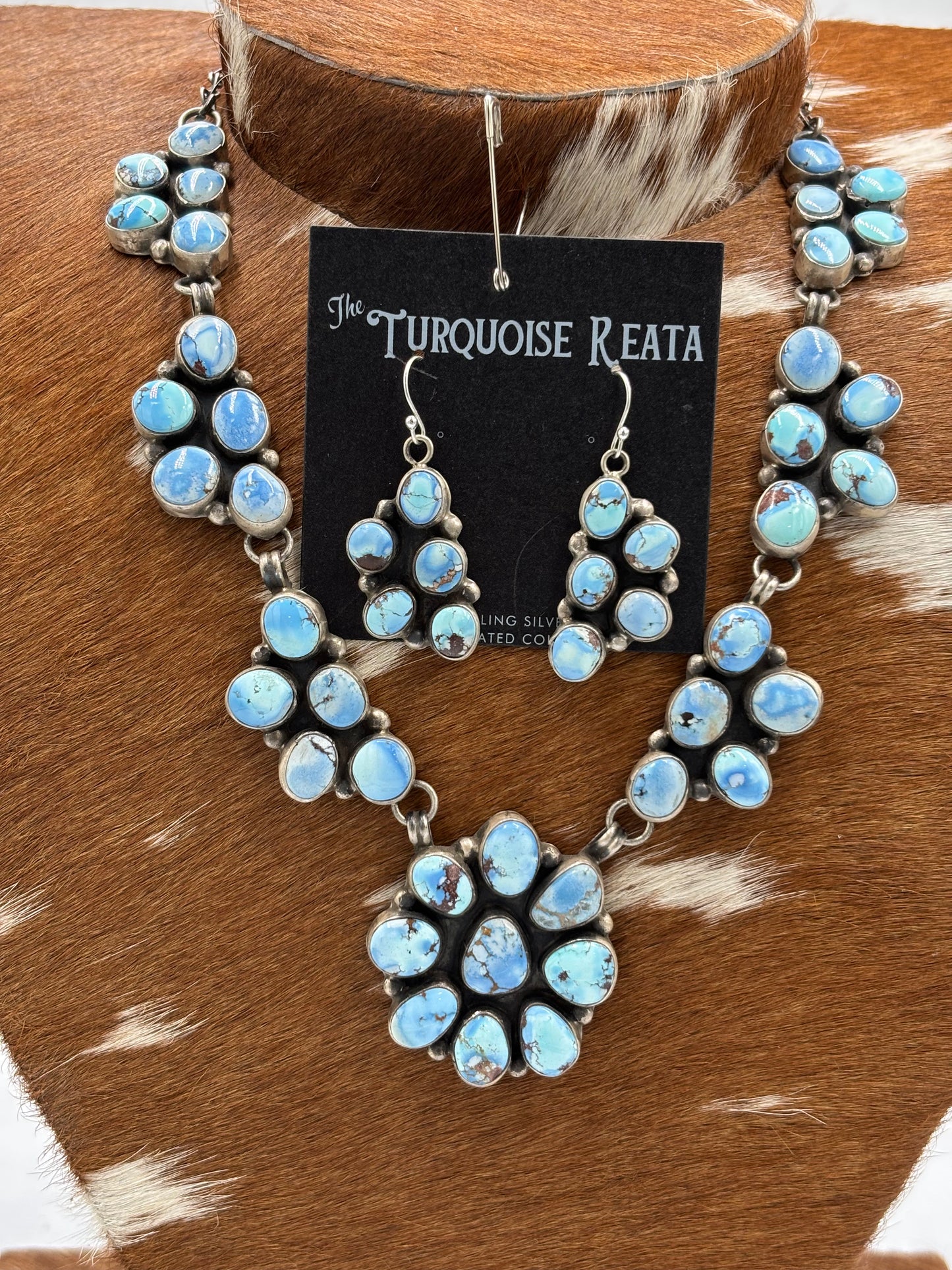 Golden Hills #101-8 Statement Necklace Set by Ella Peter, Navajo