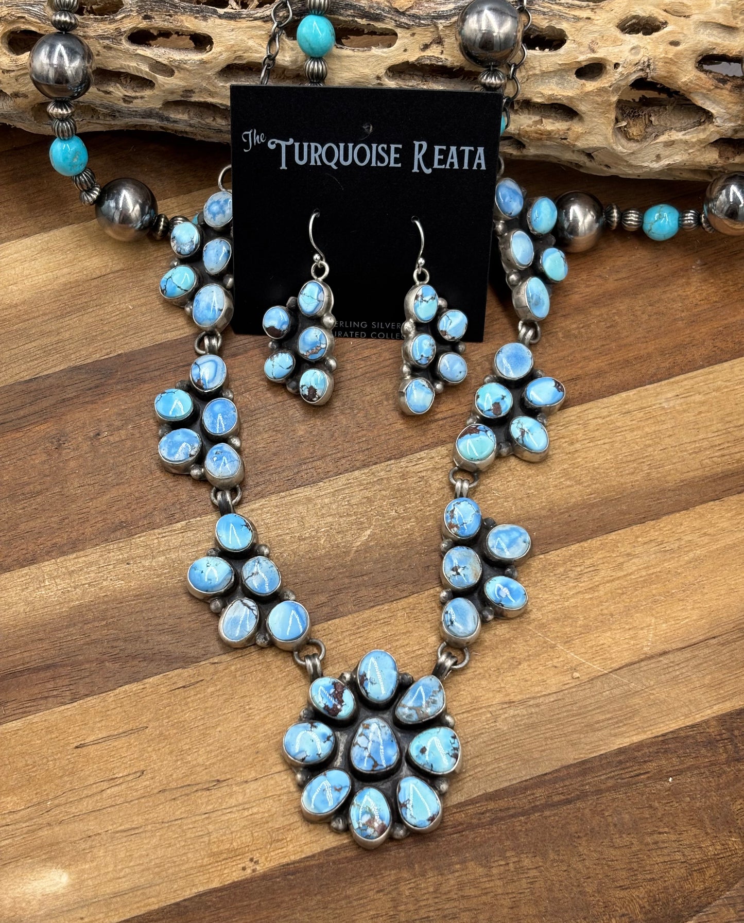 Golden Hills #101-8 Statement Necklace Set by Ella Peter, Navajo