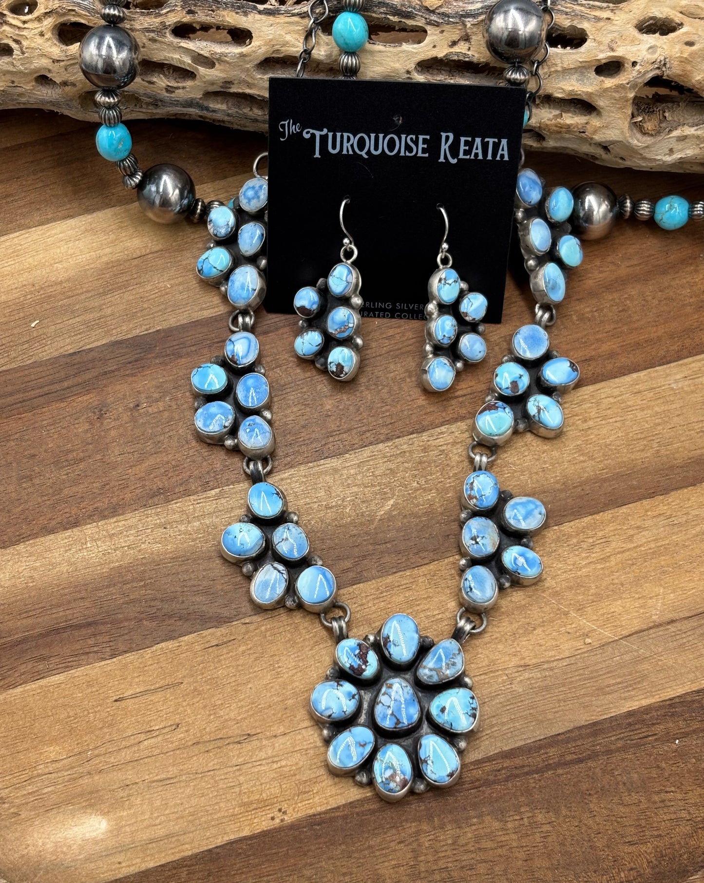Golden Hills #101-8 Statement Necklace Set by Ella Peter, Navajo