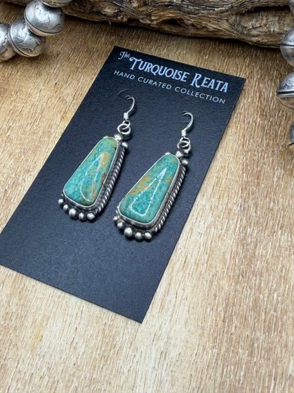 Turquoise Earrings #83-3 by Elouise Kee, Navajo