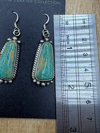 Turquoise Earrings #83-3 by Elouise Kee, Navajo