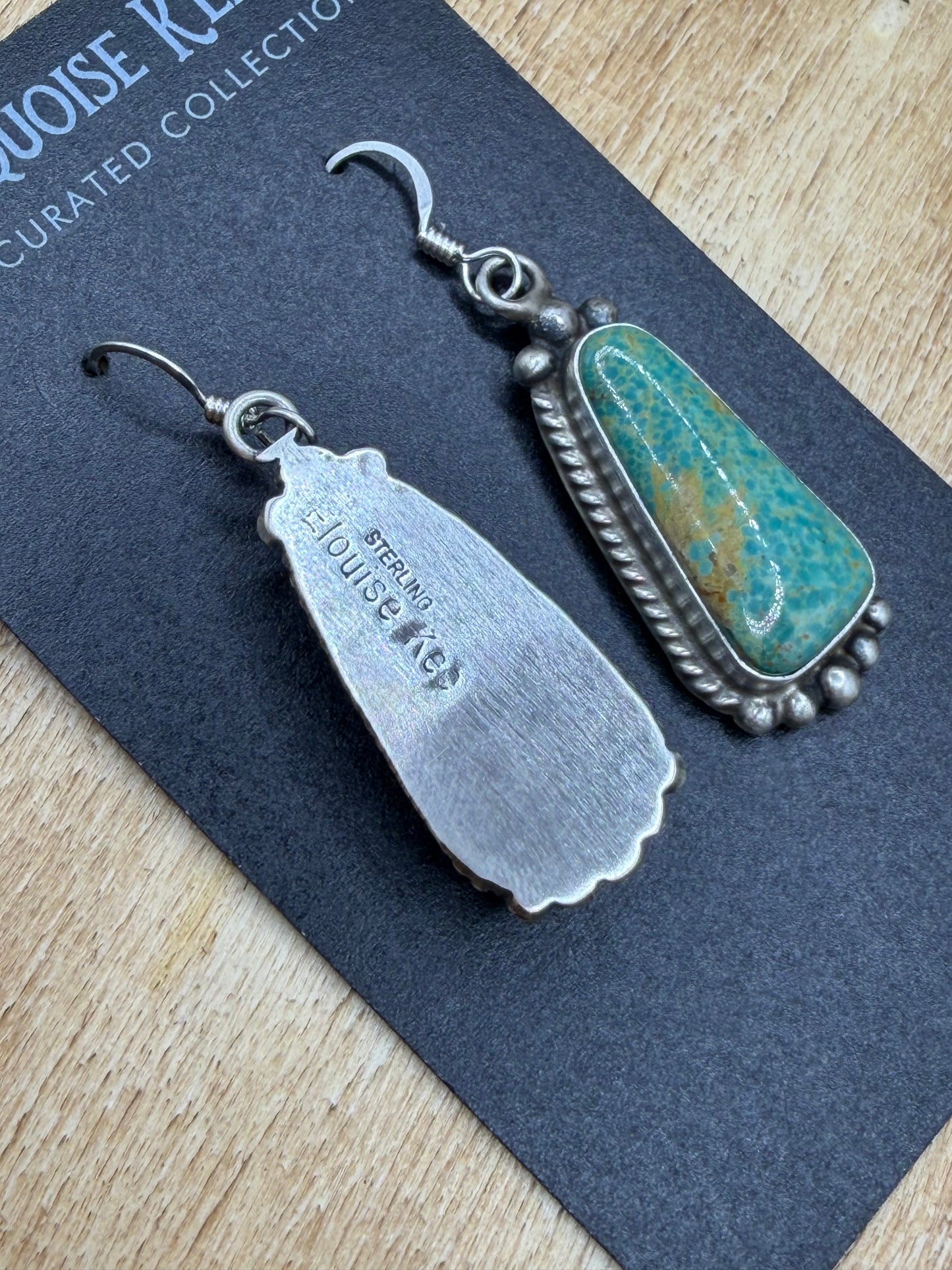 Turquoise Earrings #83-3 by Elouise Kee, Navajo