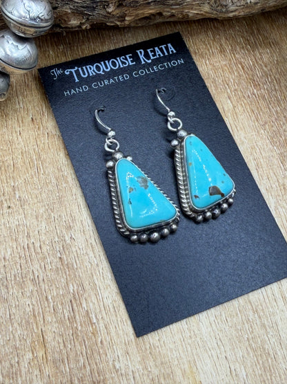 Turquoise Earrings #83-4 by Elouise Kee, Navajo