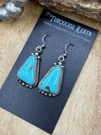 Turquoise Earrings #83-4 by Elouise Kee, Navajo