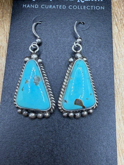 Turquoise Earrings #83-4 by Elouise Kee, Navajo