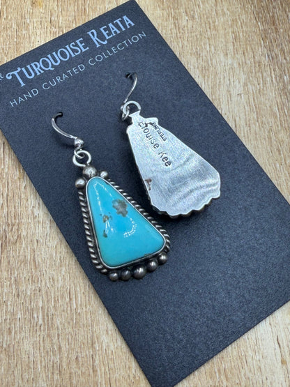 Turquoise Earrings #83-4 by Elouise Kee, Navajo