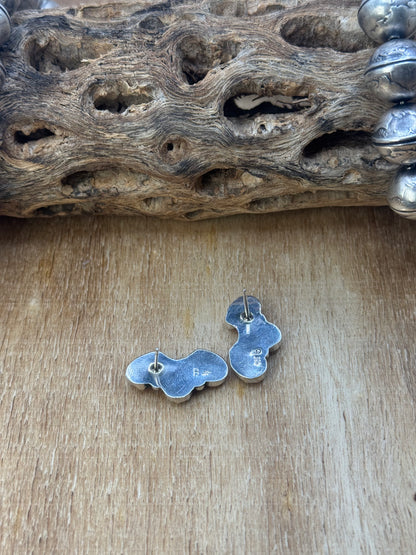 Pink Conch Stud Earrings #D by Maxine Ramirez, Navajo