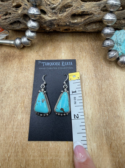 Turquoise Earrings #83-4 by Elouise Kee, Navajo