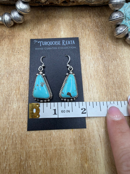 Turquoise Earrings #83-4 by Elouise Kee, Navajo
