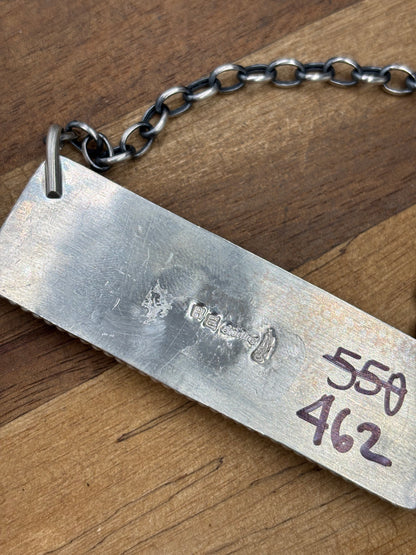 White Buffalo Mojave #917-39 Bar Necklace by Brandon Etcitty, Navajo