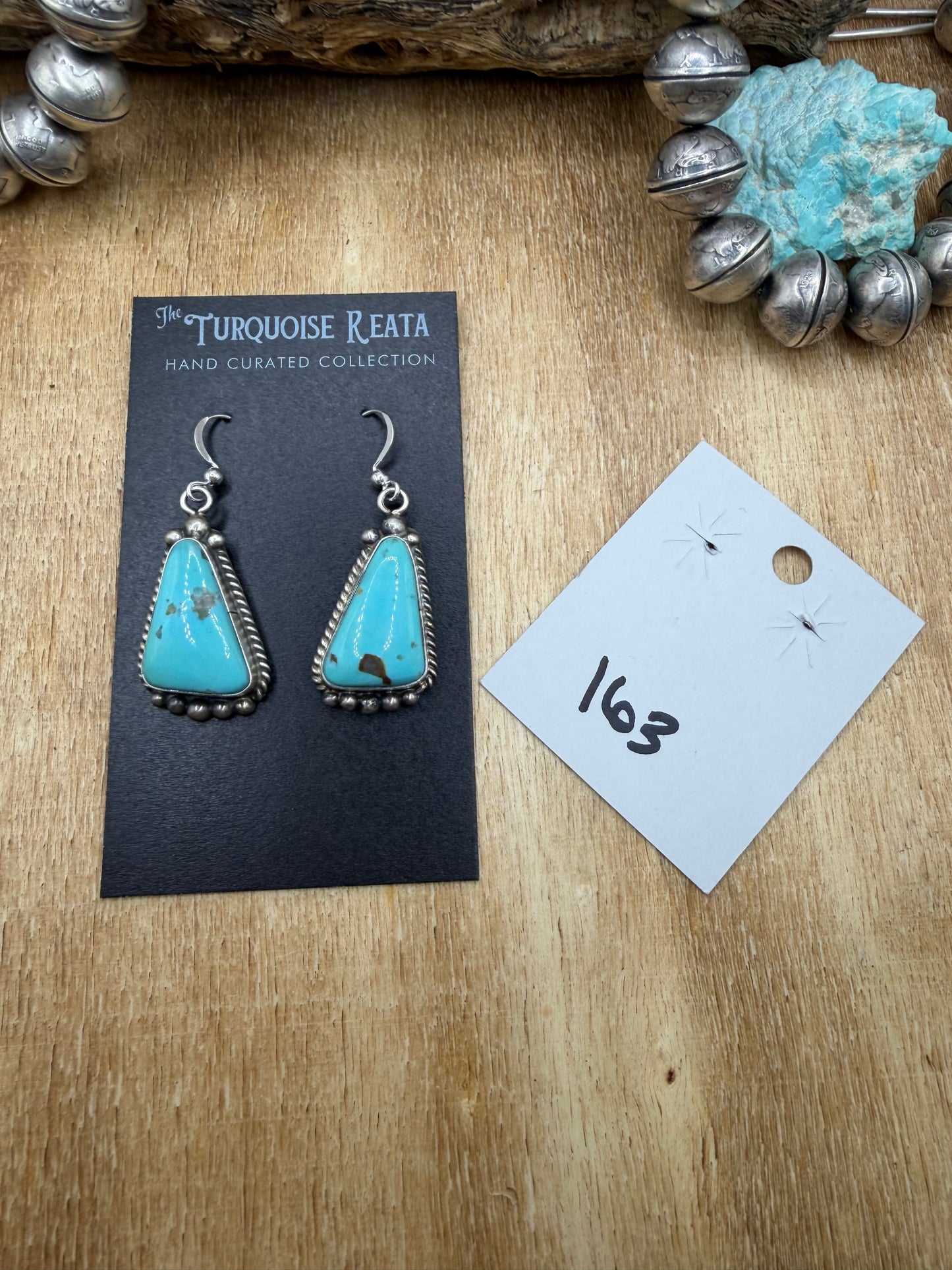 Turquoise Earrings #83-4 by Elouise Kee, Navajo