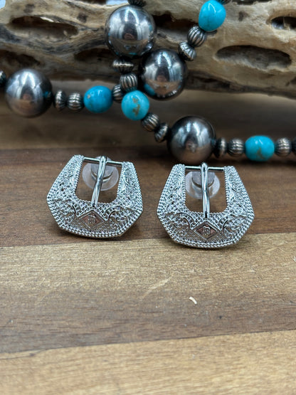 Silver Baby - Buckle Betty Earrings by Hillbetty